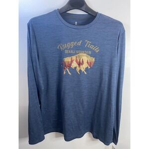 Free Country Mens Long Sleeve Shirt Blue Size XXL (NWT)